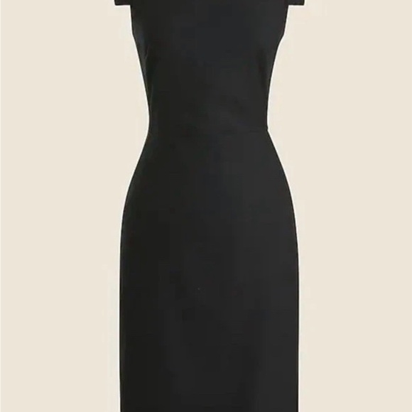 J Crew Resume Linen Sheath Dress 8 Black NWT Academia Career Work L6602 Office - Picture 2 of 9